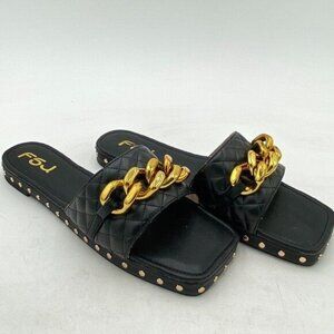 FSJ Women Sexy Square Open Toe Comfortable Flat Thick Sole Cushion Sandals